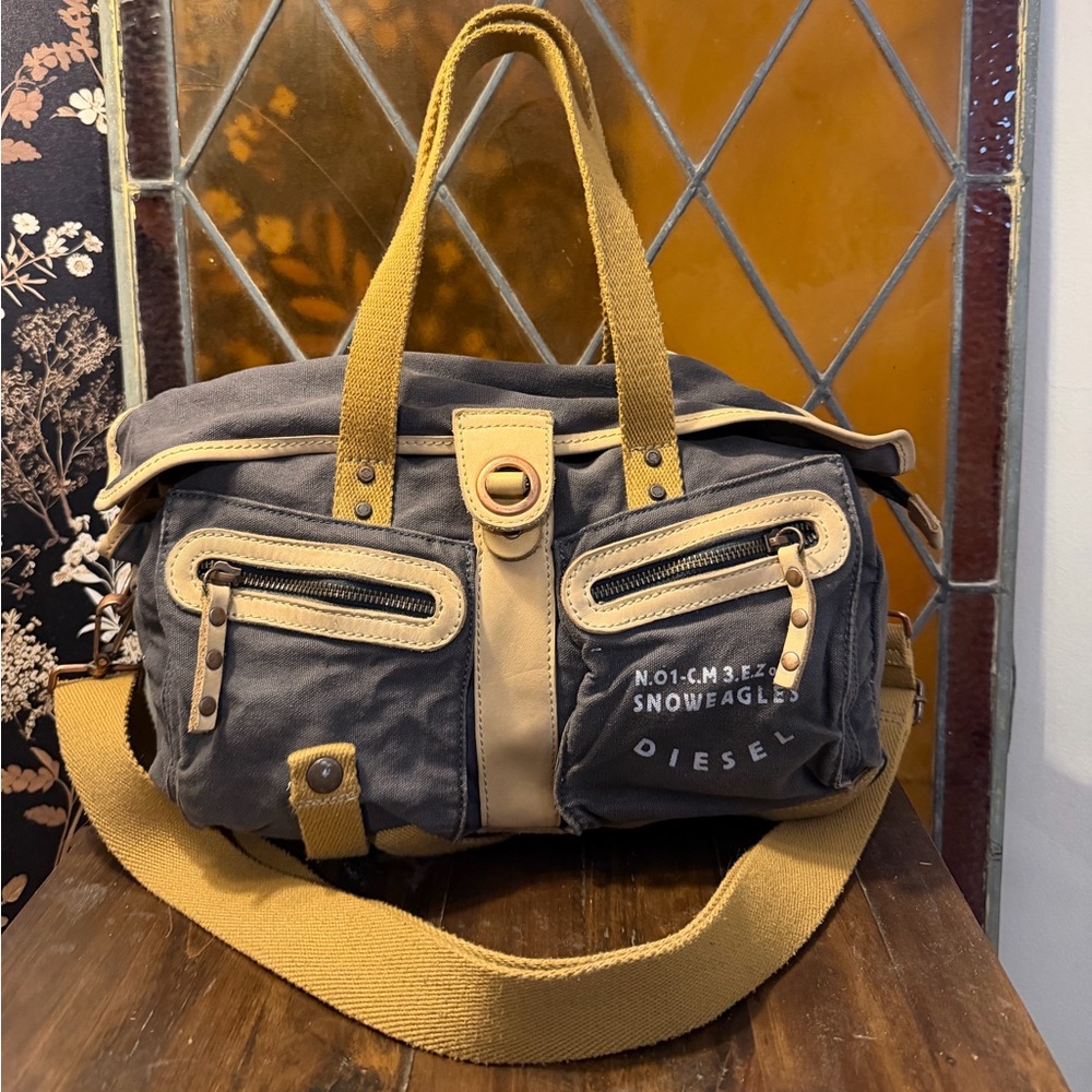 Vintage Diesel Canvas & Leather Snow Eagle Spar Parts Tote